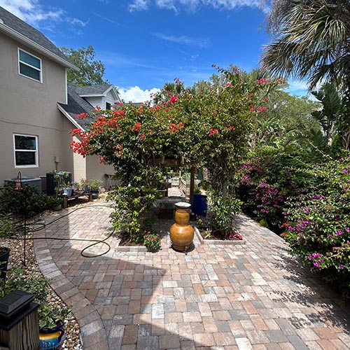 Cocoa patio pressure washing photo. Before & after