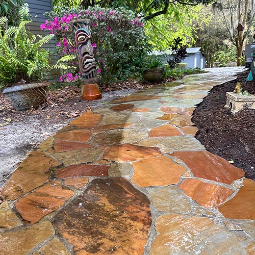 Brevard walkway pressure washing photo. Before & after