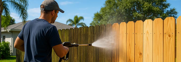 Brevard County fence pressure washing